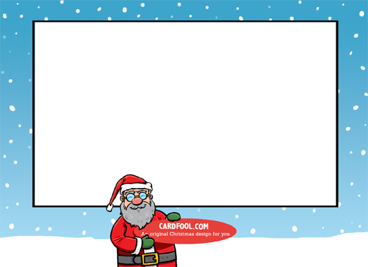 Santa Toon Flat 5x7 horizontal flats Card Inside