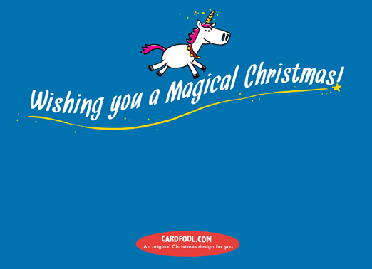 Santa Unicorn Flat 5x7 horizontal flats Card Inside