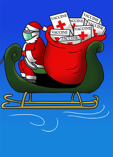 Santa Vaccine - Funny Christmas Card to personalize and send.