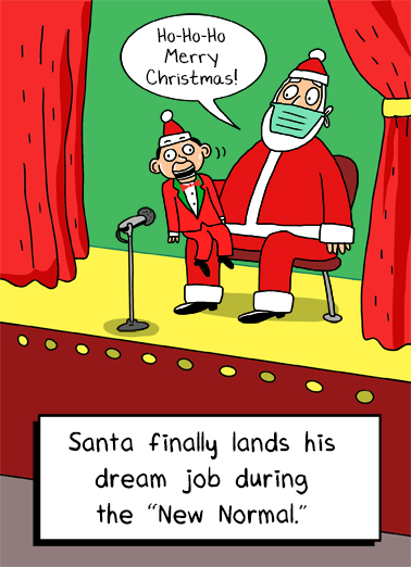 Santa Ventriloquist - Funny Christmas Card to personalize and send.