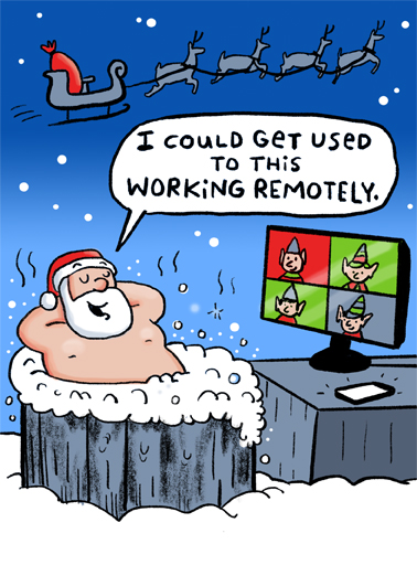 Santa Work Home - Funny Christmas Card to personalize and send.