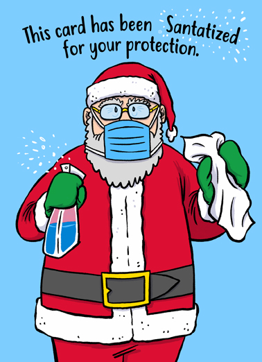 Santatized - Funny Christmas Card to personalize and send.