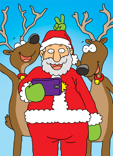 Selfie - Funny Christmas Card to personalize and send.