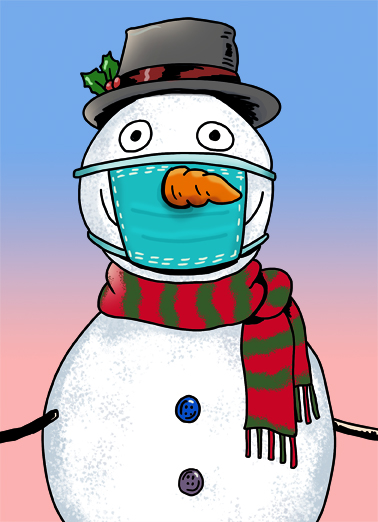 Snowman Mask - Funny Christmas Card to personalize and send.