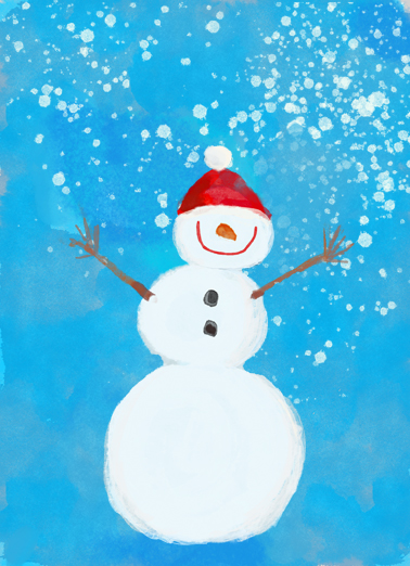 Snowman In Snow - Funny Christmas Card to personalize and send.