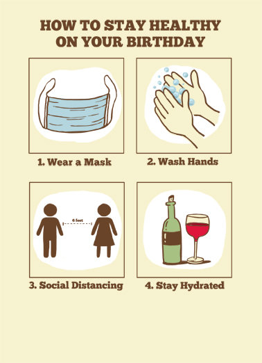 Stay Healthy Bday  Card Cover