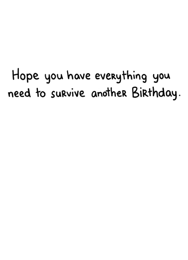 Survival Kit Birthday Card Inside
