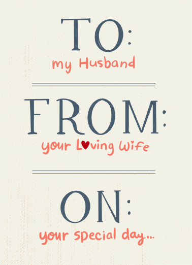 To Husband From Wife  Ecard Cover