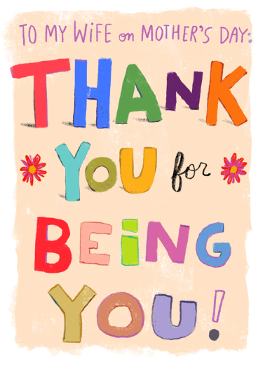 To Wife Mother's Day Card  Card Cover