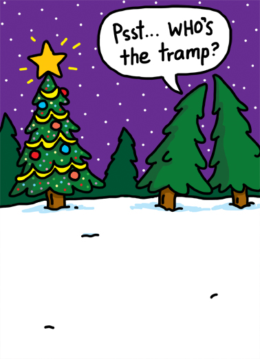 Tramp - Funny Christmas Card to personalize and send.