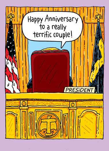 Trump Oval Office Anni  Card Cover