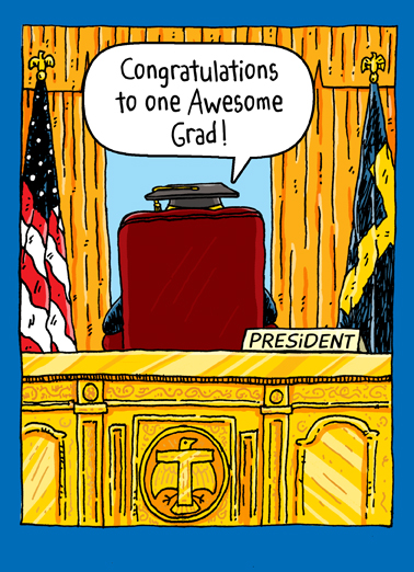 Trump Oval Office Grad  Card Cover