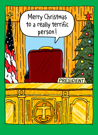 Trump Oval Office Xmas - Funny Christmas Card to personalize and send.