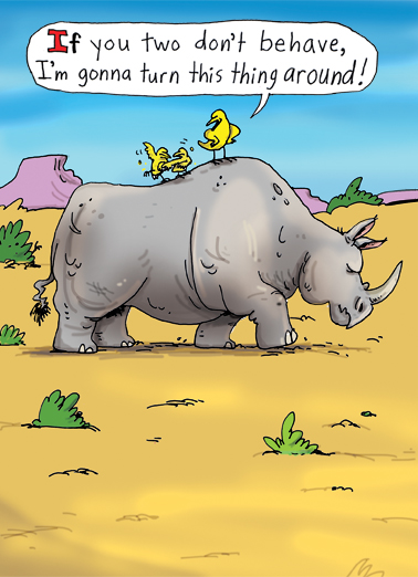 Turn Rhino Around  Ecard Cover