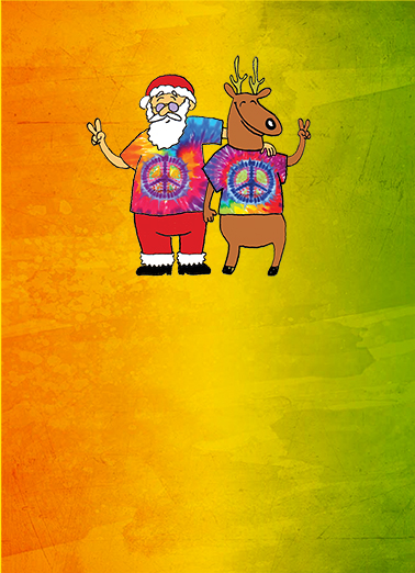 Tye Dye Deer - Funny Christmas Card to personalize and send.