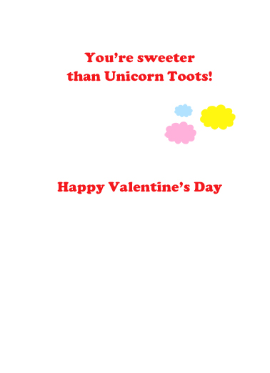 Val Unicorn Toots  Ecard Inside