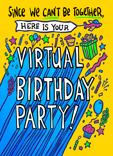 Virtual Birthday Party  Card Cover