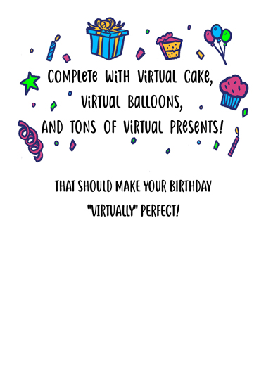 Virtual Birthday Party  Card Inside