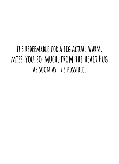 Virtual Hug Coupon  Card Inside