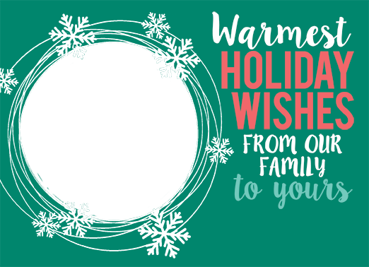 Warmest Holiday Wishes Upload 5x7 horizontal flats Card Cover