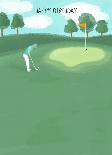 Watercolor Golf Birthday  Ecard Cover