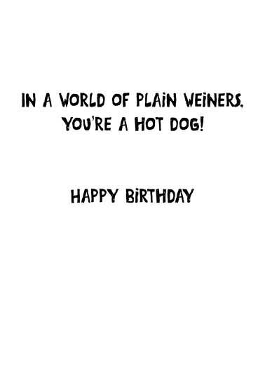Weiner Hot Dog  Ecard Inside