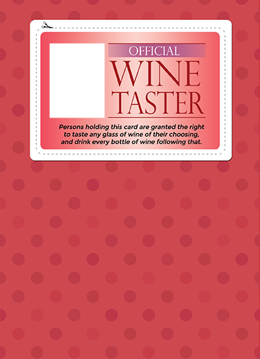 Wine Taster  Card Cover