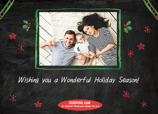 Wonderful Holiday Season 5x7 horizontal flats Card Inside