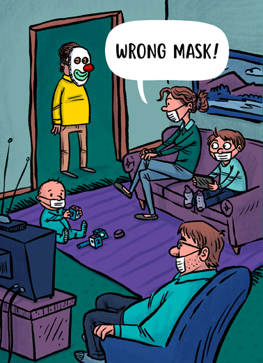 Wrong Mask Birthday Card Cover