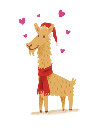 Xmas Llama - Funny Christmas Card to personalize and send.