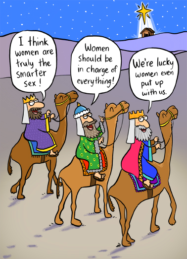 The Wise Men - Funny Christmas Card to personalize and send.